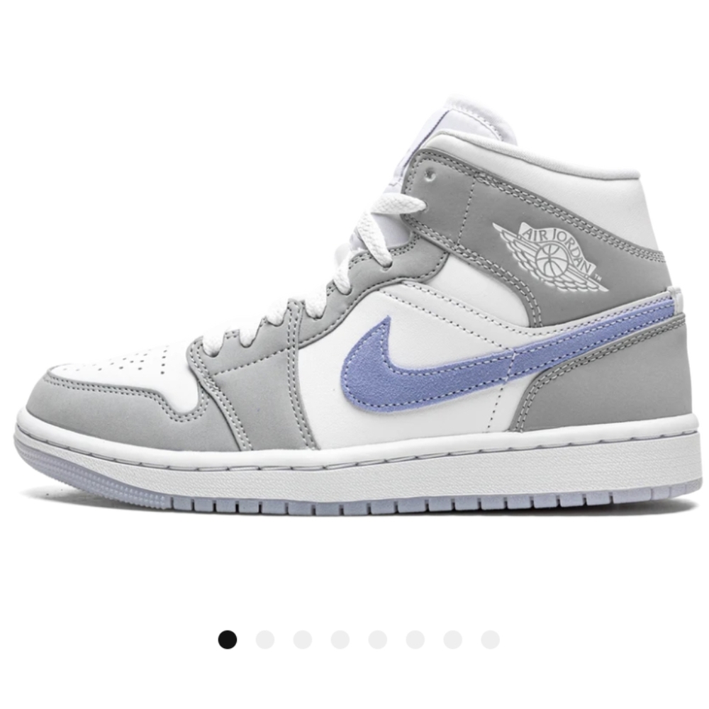 NEW IN BOX!! Nike Air Jordan 1 Mid Wolf Grey Aluminum Women'sSize 12 -BQ6472-105